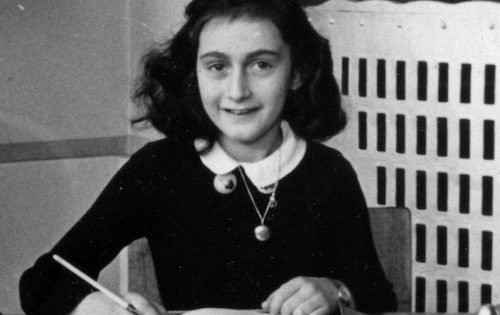 Anne Frank in 1940, while at 6. Montessorischool, Niersstrraat 41-43, Amsterdam (the Netherlands). Photograph by unknown photographer. via Wikimedia Commons.