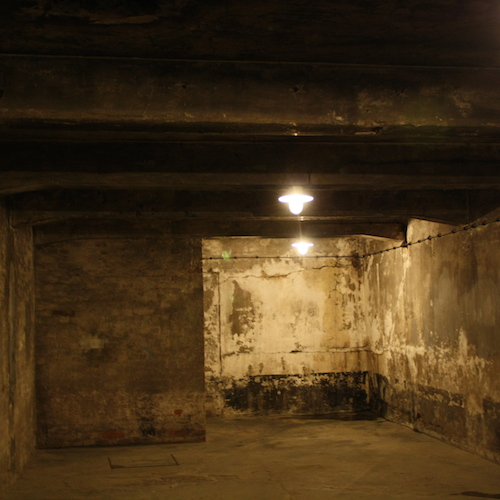 Interior of Gas chamber in Main Camp. By Illogical2007 (own work) [CC BY-SA 3.0 (http://creativecommons.org/licenses/by-sa/3.0)], via Wikimedia Commons.